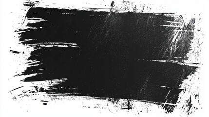 Grunge-style black sticker with a rough, hand-drawn brush design