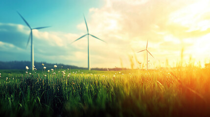 wind turbines in the field