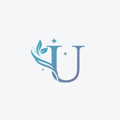 Abstract Natural Beauty Care Logo And Letter U