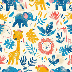 Seamless pattern, tile, endless pattern for fabric, background, apparel, packaging.
Children's theme, watercolor drawings of children.