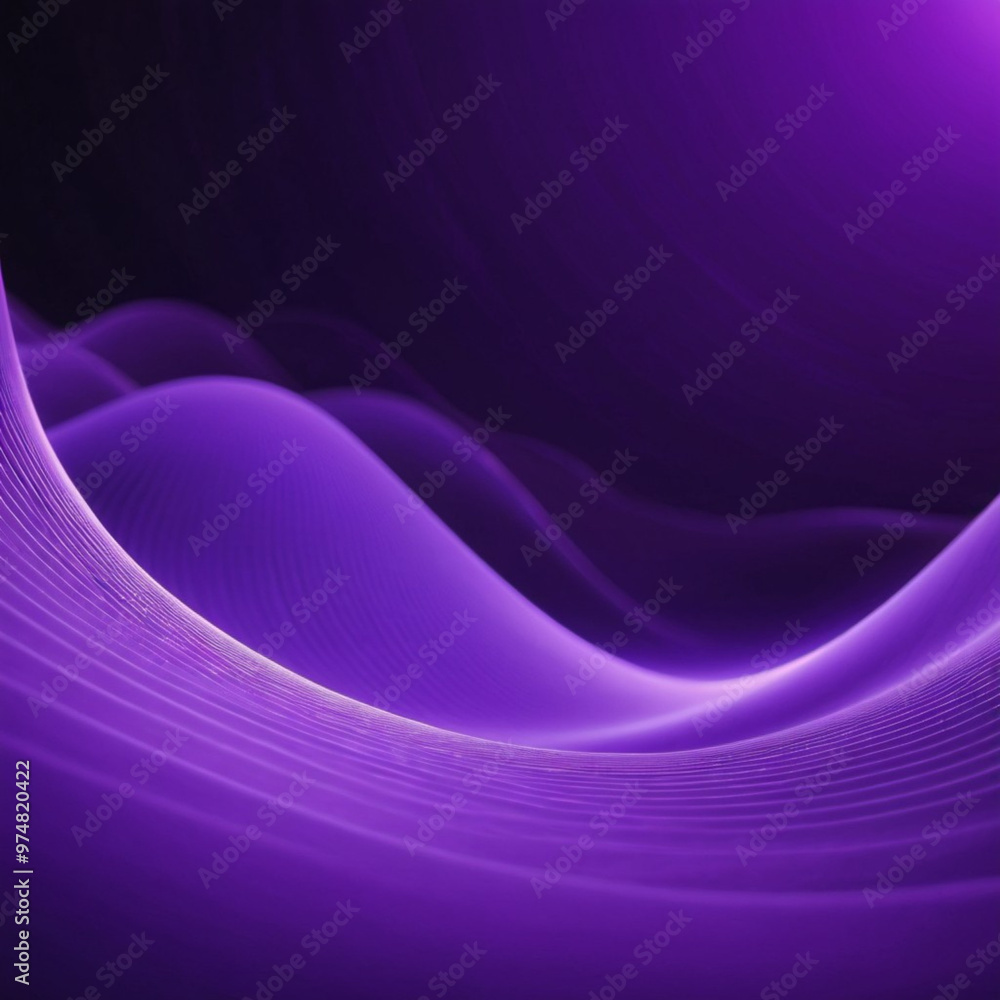 Poster soft, flowing 3d waves form an abstract pattern in rich shades of purple and violet, evoking a sense