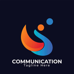 Communication, connect the world concept design, creative community logo designs.