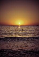 Sunset over mediterranean sea