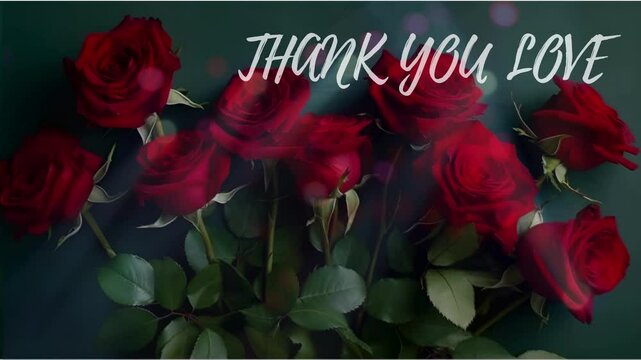 THANK YOU LOVE BOUQUET OF RED ROSES