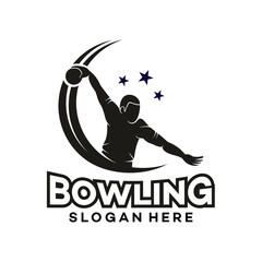 bowling icon logo vector template illustration design
