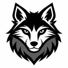 Wolf head logo style vector illustration on white background