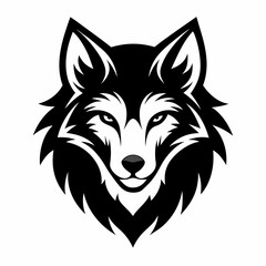 Wolf head logo style vector illustration on white background