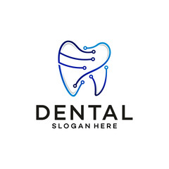 dental tech logo vector template illustration design