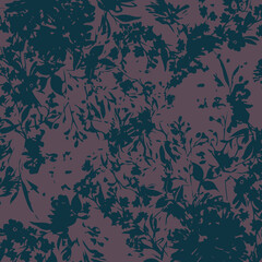 Flowers seamless pattern. vector illustration. Abstract flowers, floral vector with leaves