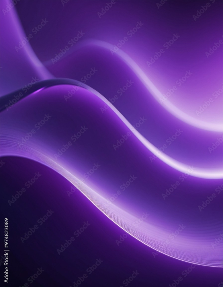Poster soft, flowing 3d waves form an abstract pattern in rich shades of purple and violet, evoking a sense