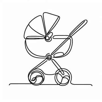 recommend clip art: baby stroller silhouette thin lines 