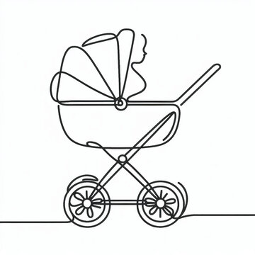 recommend clip art: baby stroller silhouette thin lines 
