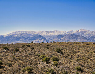 Landscape with White Mountains in Crete seen from a long distance
