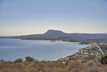 Landscape with fragment of Souda Bay on the island of Crete