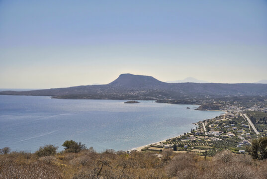 Landscape with fragment of Souda Bay on the island of Crete