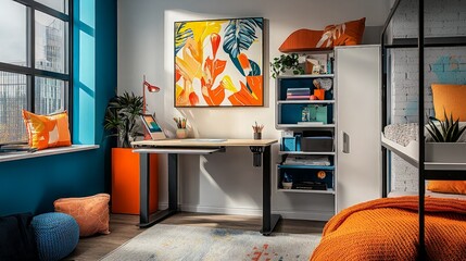 Modern Home Office with Bunk Bed