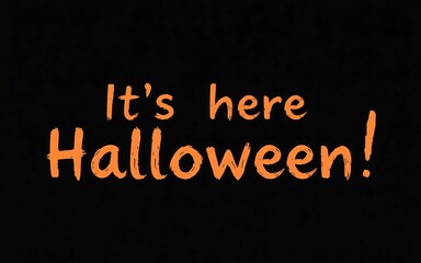 Orange Halloween text on a black background, a spooky and festive design for Halloween celebrations. 
