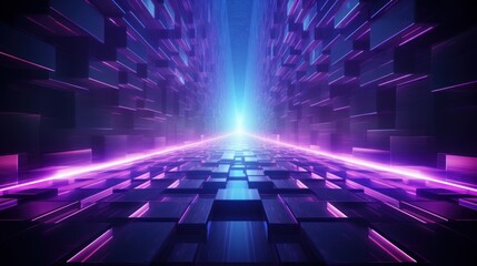 Futuristic Neon Glowing Cyber Lines Background