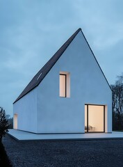 Modern Minimalist House with Large Windows and White Walls