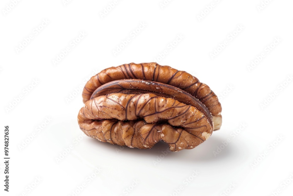 Poster a cluster of walnuts resting on a clean white surface