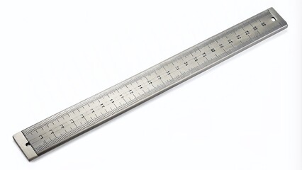 A straight-edged, calibrated measuring tool with precise markings and a flat, rectangular design, stretching 12 inches