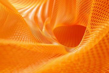 A close up of a piece of orange fabric with a pattern