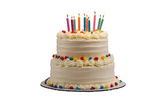 Two-layer birthday cake isolated transparent background image