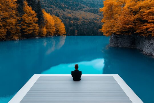 Autumn Wellness Getaways in Canada represented in a minimalist design, highlighting wellness retreats, hot springs, and spas offering fall relaxation experiences