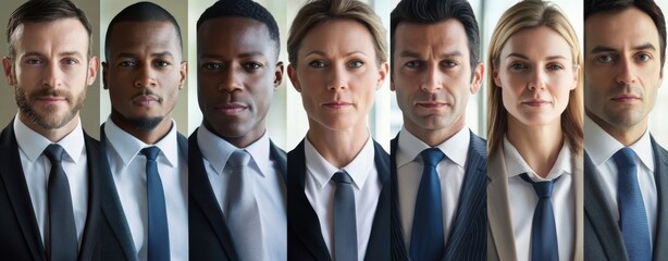 Fototapeta premium A group of men and women wearing suits and ties