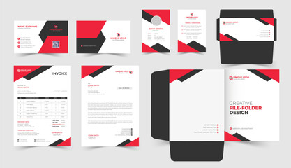 Modern corporate identity stationery design set, with business card, envelope, letterhead template