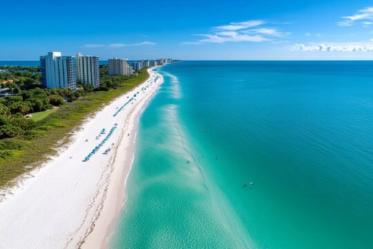 Best Beaches in Florida illustrated in a travel guide, featuring top beaches like Clearwater, South Beach, and Siesta Key