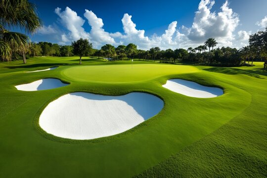 Best Florida Golf Courses illustrated in a sports infographic, showcasing famous courses like TPC Sawgrass, Bay Hill, and Streamsong
