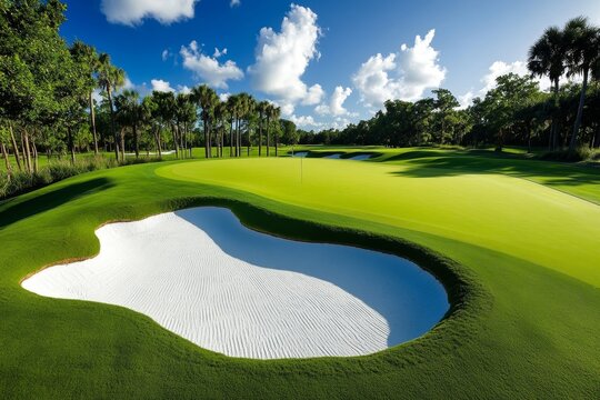 Best Florida Golf Courses illustrated in a sports infographic, showcasing famous courses like TPC Sawgrass, Bay Hill, and Streamsong