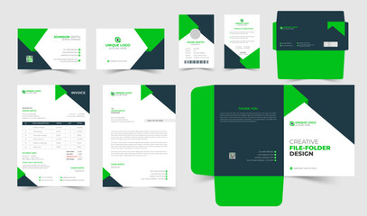 Creative business  stationery design set, corporate brand identity Stationery template with business card