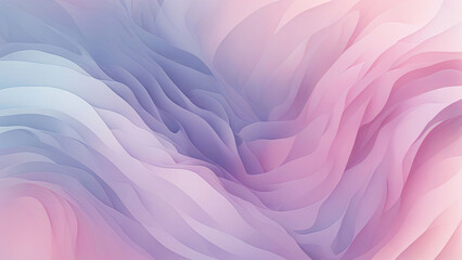 Obraz premium A soft abstract background featuring smooth pastel waves of pink, purple, and blue. The flowing gradient design creates a calm, dreamy effect, perfect for presentations, web design, and branding.
