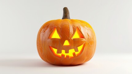 A pumpkin with a carved face, perfect for Halloween decorations or autumn themed images