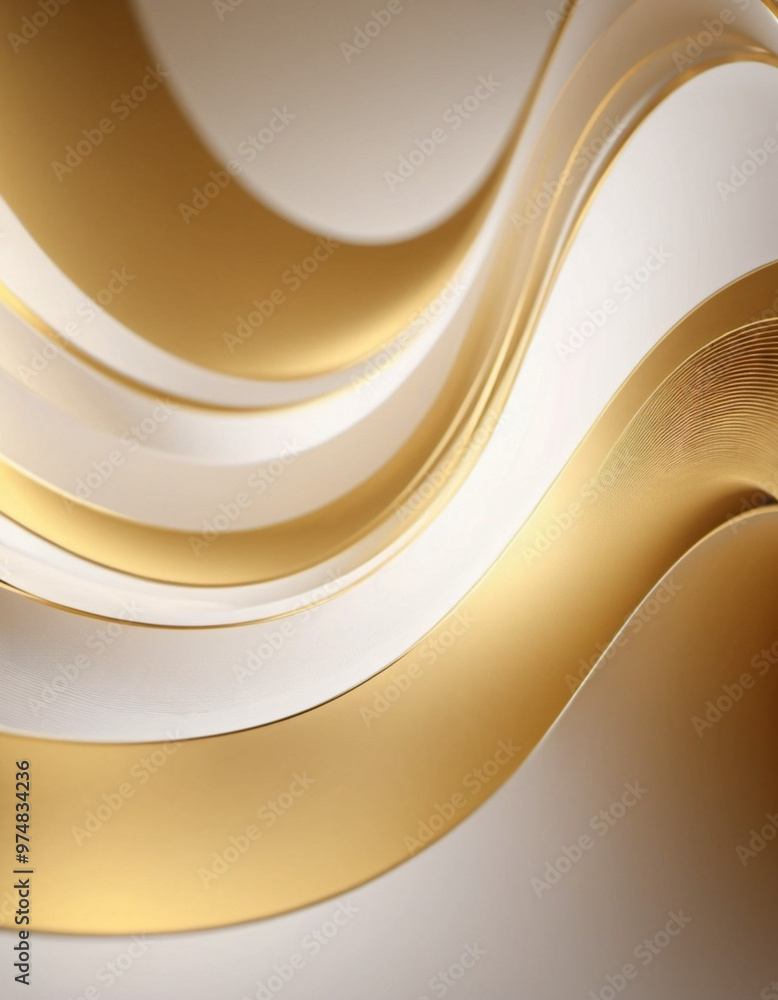 Aufkleber the composition features smooth 3d waves in white and yellow, creating a harmonious blend of colors 