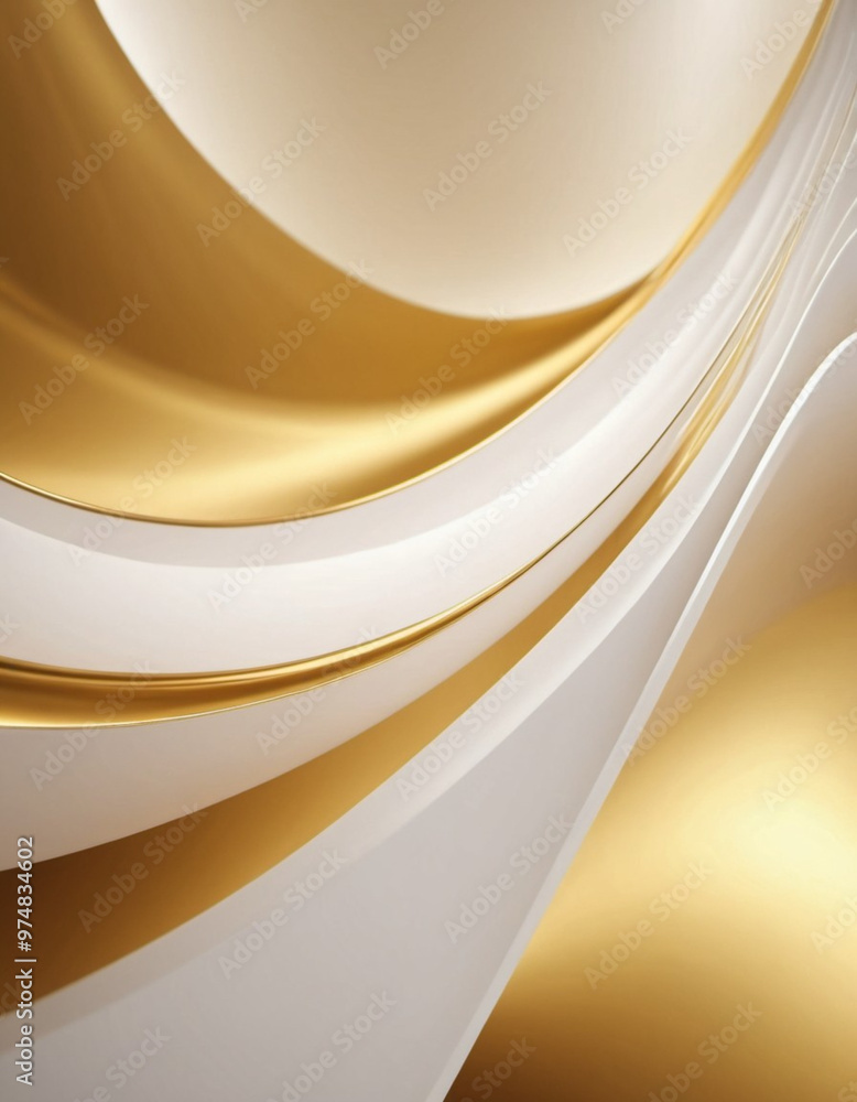 Aufkleber the composition features smooth 3d waves in white and yellow, creating a harmonious blend of colors 