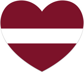 Latvia heart shape flag icon