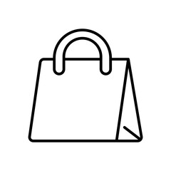 A simple line drawing of a shopping bag, symbolizing retail and commerce.