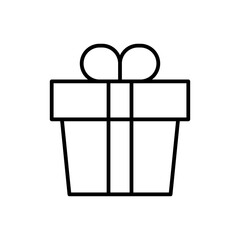 A simple illustration of a gift box with a bow, symbolizing celebration and giving.