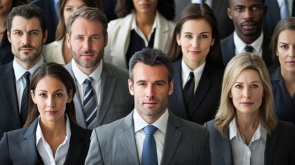 Fototapeta premium A group of people in suits and ties are standing together