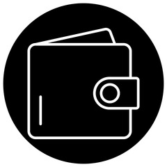 A minimalist illustration of a wallet, symbolizing finance and personal belongings.
