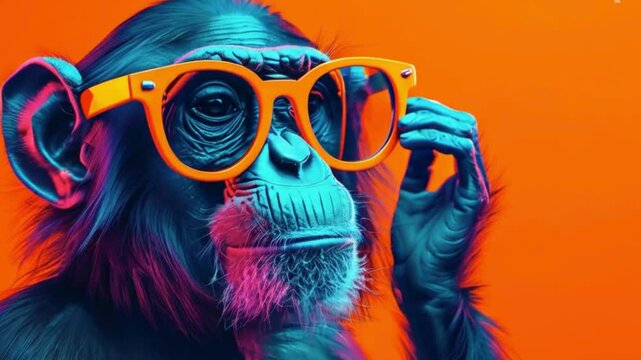 funny monkey with glasses 