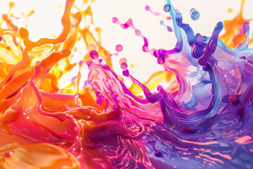 A splash of paint with a rainbow of colors