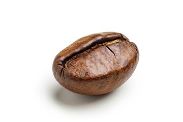 Obraz premium A single coffee bean on a white surface