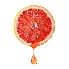 Orange and grapefruit slices isolated on transparent background Generative Ai.

