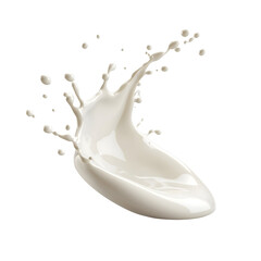 splash of milk isolated on transparent background Generative Ai.

