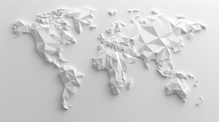 illustration of the world map all in white