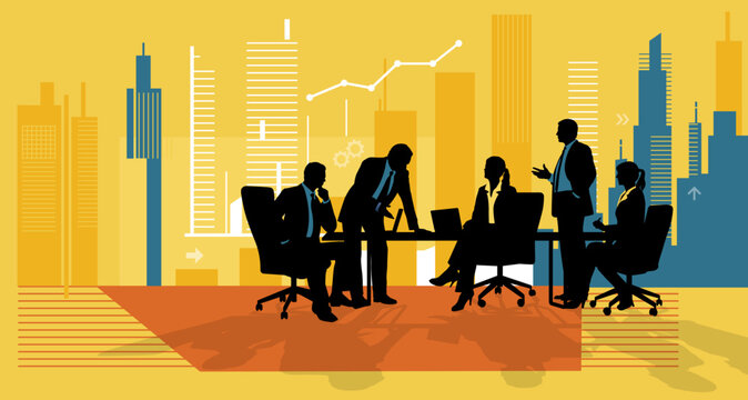 Strategy. Teamwork. Growth. Business vector illustration.
